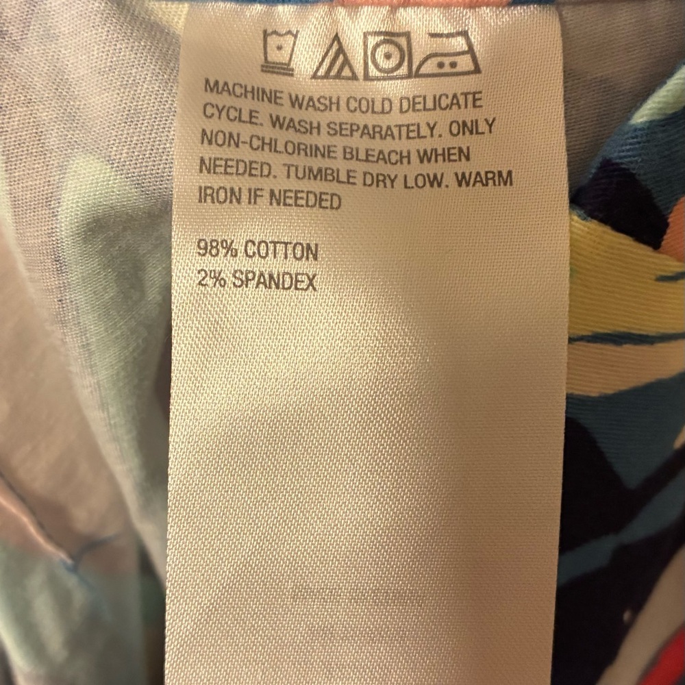 NWT IMAN Global Chic Wide-Leg Cotton Twill Crop Pants Tropical Stretch Blue 18W - Picture 11 of 11